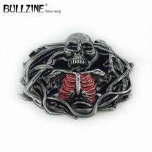Bullzine zinc alloy retro Skull belt buckle with pewter finish FP-03148 cowboy jeans gift belt buckle 2024 - buy cheap
