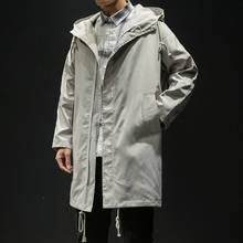 Abrigo largo informal con capucha para hombre, gabardina holgada de gran tamaño, marca Original, para el otoño, M-5XL 2024 - compra barato
