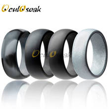 8mm 100% Food Grade FDA Silicone Ring Hypoallergenic Crossfit Flexible Silicone Finger Rings For Men Women 6 7 8 9 10 11 12 size 2024 - купить недорого