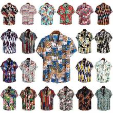 New Street Print Brand Shirt Summer Hot Sell Men Hawaiian Beach Shirt Fashion Short Sleeve Floral Loose Casual Shirts Plus Size 2024 - buy cheap
