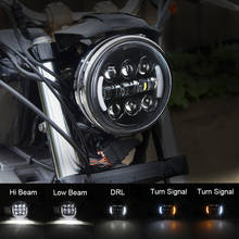 5.75 polegada Da Motocicleta Moto Farol Para Sportster Dyna Softail LEVOU Projetor 5-3/4 "High Low Feixe Turn Signal DRL Farol 2024 - compre barato