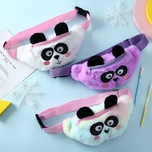 Children Plush Girls Fanny Waist Pack Cartoon Panda bag Women Leather Belt Bag Fashion Shoulder Bag Children Christmas Gift 2024 - buy cheap