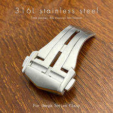 Cierre de reloj de acero inoxidable de alta calidad, hebilla de despliegue plateada de 18mm para Omega Seamaster 300 Speedmaster AT150 2024 - compra barato