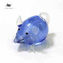 Estatueta de mouse de vidro com folha de prata, decoração de mesa para festival, festa, presente para crianças, ornamentos de ratos vívidos 2024 - compre barato