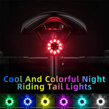 ROCKBROS Bike Saddle Light Rear Bicycle Lamp Night Riding Colorful Bicycle Tail Light MTB Bike Accessories Back Cycling Lights 2024 - купить недорого