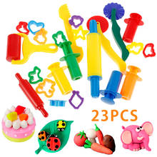 Ferramentas de brinquedo de argila 23 argila, ferramentas diy coloridas de massa de plasticina educacional, kit de modelagem de argila, cortadores de brinquedo para crianças 2024 - compre barato