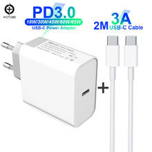 Adaptador de corriente USB C PD/QC3.0, cargador de pared de 65W/60W/45W/30W TYPE-C, para portátiles USB-C/MacBook/iPad/xiaomi/Samsung (cable de USB-C) 2024 - compra barato