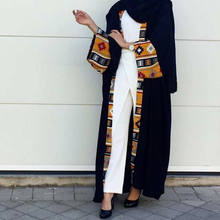 Vestido abaya com estampa muçulmano, cardigã longo, roupão, kimono, juba ramadã, oriente médio, serviço de adoração, vestuário de oração islâmica 2024 - compre barato