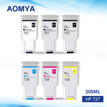 Cartucho de tinta compatível aomya hp 727 300ml, cartucho de impressora hp designjet hp t920 t2500 t930 t1530 t2530 t1500 (pbk c m y gy mbk) 2024 - compre barato