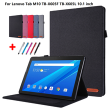 Tablet Case For Lenovo Tab M10 10.1 X605 TB-X605F 10.1''  m 10 Flip Stand PU Leather Cover Protect Funda For Lenovo Tab M10 Case 2024 - buy cheap