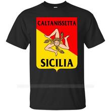 Camiseta preta-caltanissetta sicília província trinacria camiseta, tamanho dos desenhos animados camiseta masculina unisex nova moda tshirt 2024 - compre barato