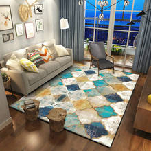 Бархатный напольный коврик в стиле ретро, американский геометрический рисунок, для дверей спальни, гостиной 2024 - купить недорого