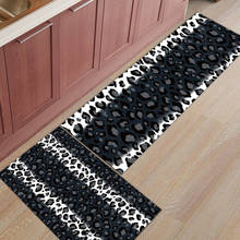 Leopard Print Black White Striped  Print Large Kitchen Mat Dinning Room Carpet Home Floor Decoration Doormats Living Room Rug 2024 - buy cheap