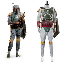 Entrega rápida estrela cosplay boba fett cosplay uniforme dos homens armadura colete manto roupas halloween carnaval traje presente de natal 2024 - compre barato