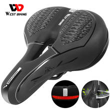 WEST BIKING Bicycle Hollow Saddle PU Sponge Filling Ergonomic Seat Comfortable Breathable Refletive MTB Road Bike Equipment 2024 - buy cheap