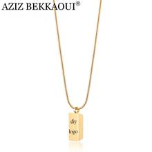 AZIZ BEKKAOUI Rectangle Stainless Steel Necklace Irregular Geometry Pendant Gold Necklace Sweater Chain Women Gift Dropshipping 2024 - buy cheap
