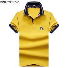 95% Cotton 5% Spandex Quality Summer Man Polo-shirt Fashion Embroidery Casual Male Polos Solid Men Short Sleeve Polo Shirt 2024 - buy cheap