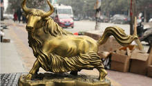914+++Folk Chinese FengShui Bronze Zodiac Year Strong Ox Bull Oxen Animal Art Statue 2024 - buy cheap