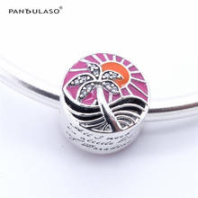 Pingente de prata popular pingente de pôr-do-sol para pulseiras charmosas europeias para mulheres faça você mesmo miçangas joalheria 2024 - compre barato