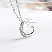 Sole Memory-colgante de corazón de diamante brillante para mujer, cadena de clavícula de plata de ley 925, collar femenino, SNE587 2024 - compra barato