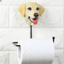 Rack de parede para toalha, suporte de rolo de toalha fofo cachorro bandeja de banheiro cozinha caixa de tecido 2024 - compre barato