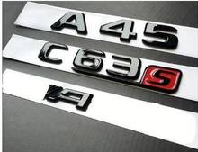 GLOSS BLACK Chrome Trunk Letters Emblem Emblems Badges for W176 A45 C63S AMG A45 C63 E63S 2017+ 2024 - buy cheap