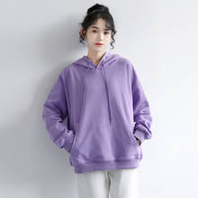 Sudadera con capucha de manga larga para mujer, ropa de gran tamaño, informal, cálida, púrpura 2024 - compra barato