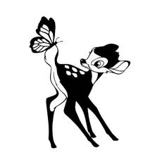 Bambi-calcomanía de vinilo de mariposa y amor, calcomanía de ciervo, Animal bonito e interesante, calcomanías adhesivas de moda 2024 - compra barato