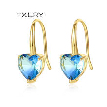 FXLRY New Fashion heart-shaped earrings simple love earrings copper inlaid zircon female earrings ear hook gift 2024 - buy cheap