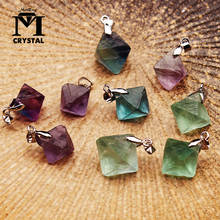 Natural Crystal Pendants Fluorite Necklaces  Suspension Natural Gemstone Quartz Bullet Hexagonal Pendulum Reiki Chakra pendulo 2024 - buy cheap