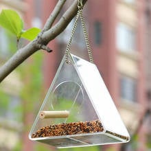 Alimentador de aves colgante de plástico, contenedor de comida transparente para aves, loros alimentador para al aire libre, impermeable, suministros para mascotas 2024 - compra barato