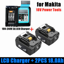 Batería recargable BL1860 de 18 V, 18000mAh, iones de litio para Makita de 18 v, BL1840, BL1850, BL1830, BL1815 + cargador DC18RC 2024 - compra barato