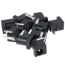 10 pçs/lote DC-005 montagem pcb 5. x2.5 mm fêmea dc power jack tomada conector dc005 preto 2024 - compre barato