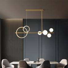 Dining Living Room Chandelier Copper Luxury Restaurant Glass Ball Hanging Light G9 Modern Bedroom Kitchen Office Pendant Lamp 2024 - buy cheap