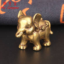 Figuritas en miniatura de elefante, accesorios de decoración de escritorio, escultura de Animal de cobre, artesanías de decoración del hogar, Bronce Antiguo 2024 - compra barato