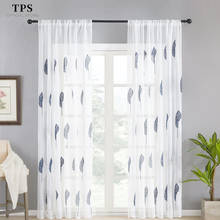 TPS Pastoral Tree Sheer Curtains for Living Room Embroidered Tulle Curtain for the Bedroom Kitchen Window Treatment Finish Drape 2024 - buy cheap