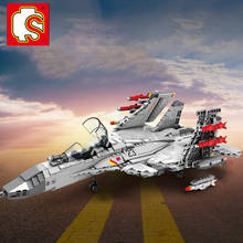 Sembo Military Vehicles Model Brick Chinese J-15 Flying Shark Fighter Building DIY Blocks Kit Learning Toys Kids Technique Set 2024 - buy cheap