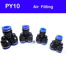 PY10 HIGH QUALITY 10pcs 10mm Push In Equal Y Pneumatic Jointer Connector 2024 - buy cheap