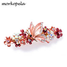 Morkopela Vintage Butterfly Barrette Hair Accessories Rhinestone Flower Bridal Hair Clip Hairpin Women Hair Jewelry 2024 - buy cheap