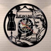 Quilting Vinyl Disc Record Clock Quilter Gift for Women Handmade Retro Sewing Machine Wall Clock Fahshion Store Wall Art Decor 2024 - buy cheap