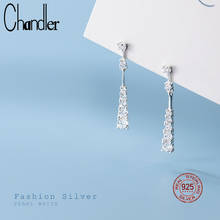 Chandler 925 Sterling Silver Earrings Zircon Luxury Long Charm Earrings For Women Triangle Drop brincos pendientes bijoux 2024 - buy cheap