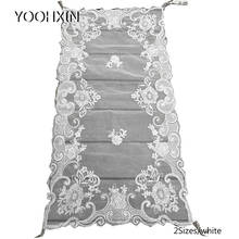 Modern lace white embroidery bed table runner cloth cover tea coffee tablecloth placemat home wedding Christmas New Year decor 2024 - buy cheap