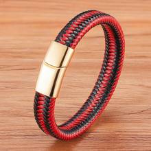 6 Colors Choose Woven Leather Bangles Rope Wrapping Simple Style Classic Stainless Steel Men's Leather Bracelet For Jewelry Gift 2024 - buy cheap