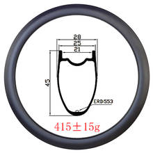 700c 45mm x 25mm sem câmara hookless disco de estrada aro de carbono ud 3k 12k fosco brilhante largo 25mm 16h 18h 20h 24h 28h 32h roda de estrada de cascalho 2024 - compre barato