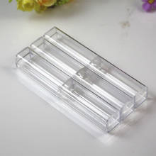 1pc retangular caixa de caneta fonte transparente saco de presente de plástico mulher beleza ferramenta de cristal caixa de lápis de maquiagem strass armazenamento 2024 - compre barato