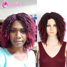 Dreadlock Wigs For Black Women Afro Kinky Curly Short Synthetic Wigs Ombre Red Brown Soft Braids Wig Heat Resistant Classic Plus 2024 - buy cheap