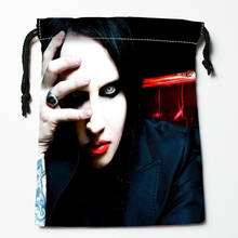 Marilyn Manson Drawstring Bags HD Print 18X22CM New Arrival Soft Satin Fabric Resuable Storage Clothes Bag Shoes Bags 12.2 2024 - buy cheap