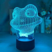 Luz LED de noche 3D con cabeza de rana grande, 7 colores cambiantes, luz decorativa para dormitorio, regalo genial para niños, lámpara de mesita de noche, adornos de escritorio 2024 - compra barato