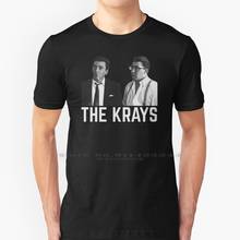 Футболка с надписью The Krays, футболка из 100% чистого хлопка с изображением лондонских геев, Ронни, краев, гангстеров, близнецов, бандистов, мафии 2024 - купить недорого