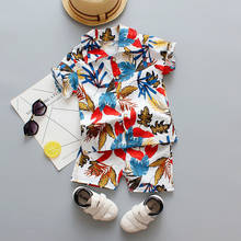 Conjunto de ropa de verano para bebés, Camisa estampada, pantalones cortos, traje de playa para niños de 1 a 4 años, 2 uds. 2024 - compra barato